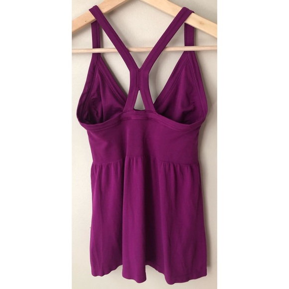 C9 Champion • S • Seamless Ruched Gathered V Neck Cross Back Purple Tank Top - Picture 2 of 3